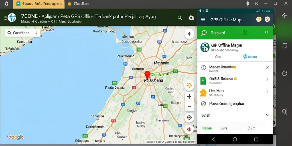 Tampilan antarmuka intuitif dari aplikasi GPS Offline 7CONE.
