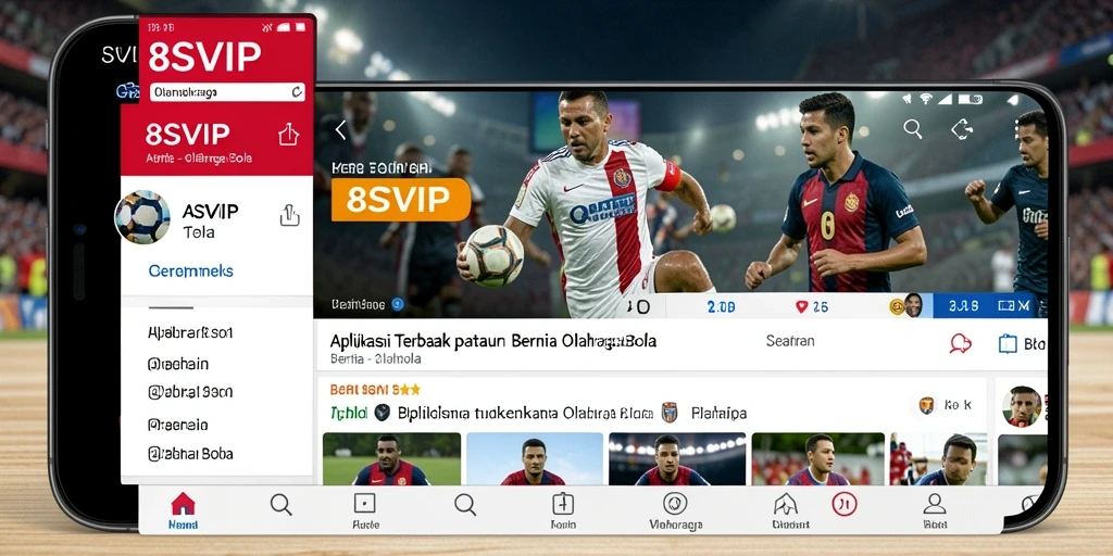 Screenshot antarmuka aplikasi 8SVIP untuk berita Olahraga Bola.