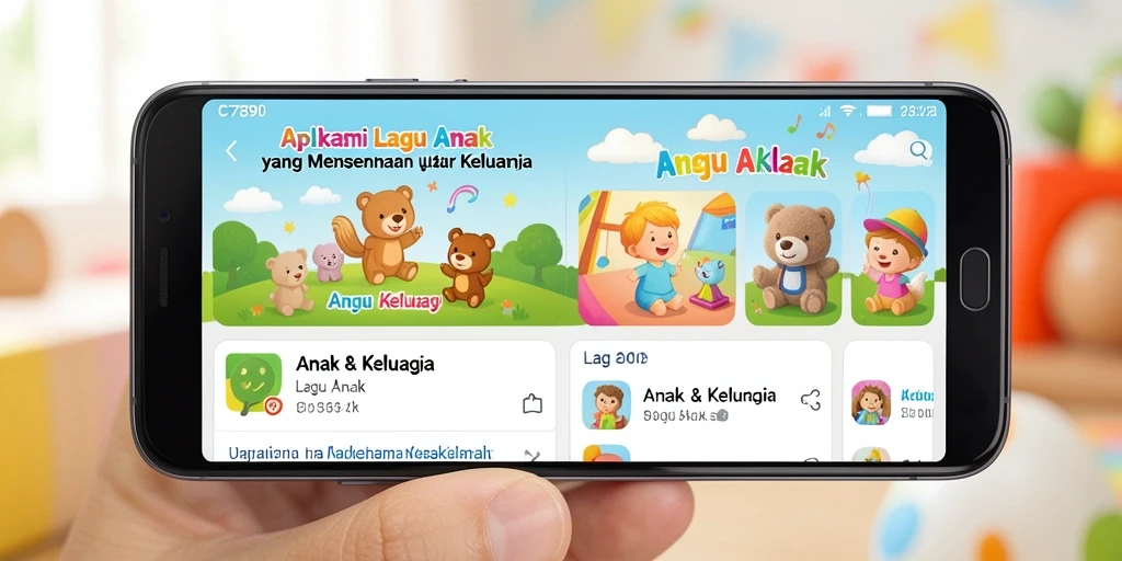 Screenshot utama C7890 menampilkan antarmuka aplikasi Lagu Anak yang ceria dan interaktif.