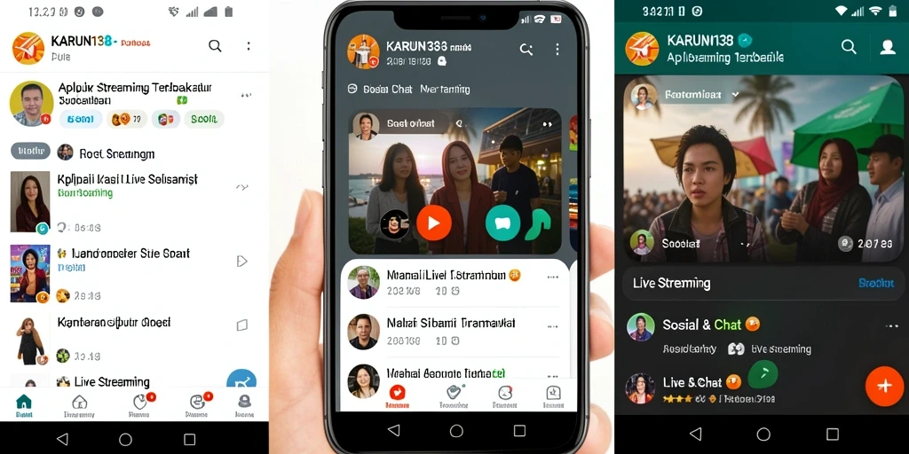 Screenshot utama KARUN138 menampilkan antarmuka live streaming yang menarik.