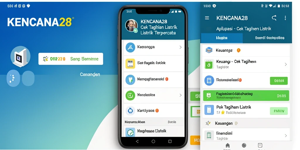 Tampilan antarmuka KENCANA28 untuk pengecekan tagihan listrik.