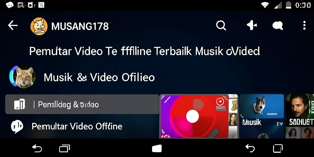 Antarmuka MUSANG178 yang sederhana dan fungsional untuk pemutar video offline.