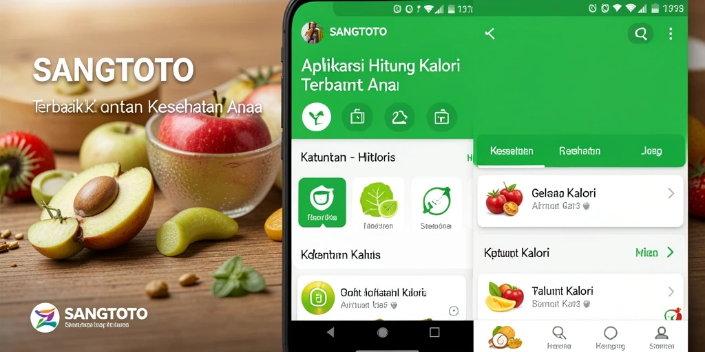 Antarmuka SANGTOTO yang mudah digunakan untuk menghitung kalori.